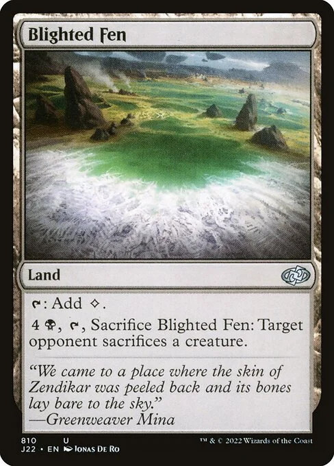 Blighted Fen, carta Magic di tipo Land illustrata da Jonas De Ro