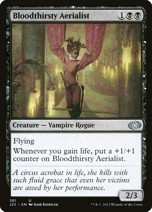 Bloodthirsty Aerialist, carta Magic di tipo Creature — Vampire Rogue illustrata da Igor Kieryluk