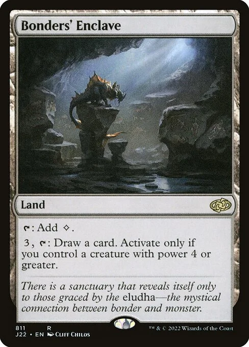 Bonders' Enclave, carta Magic di tipo Land illustrata da Cliff Childs