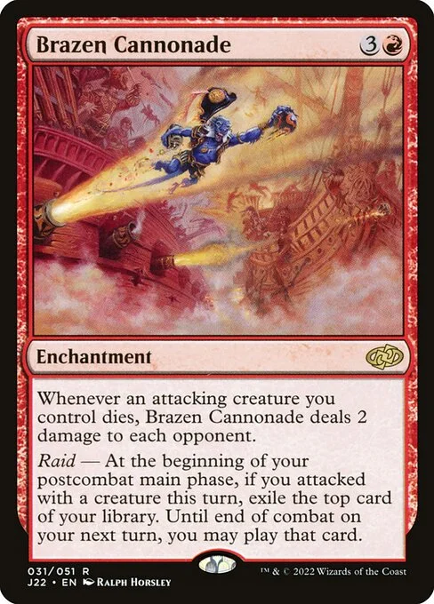 Brazen Cannonade, carta Magic di tipo Enchantment illustrata da Ralph Horsley