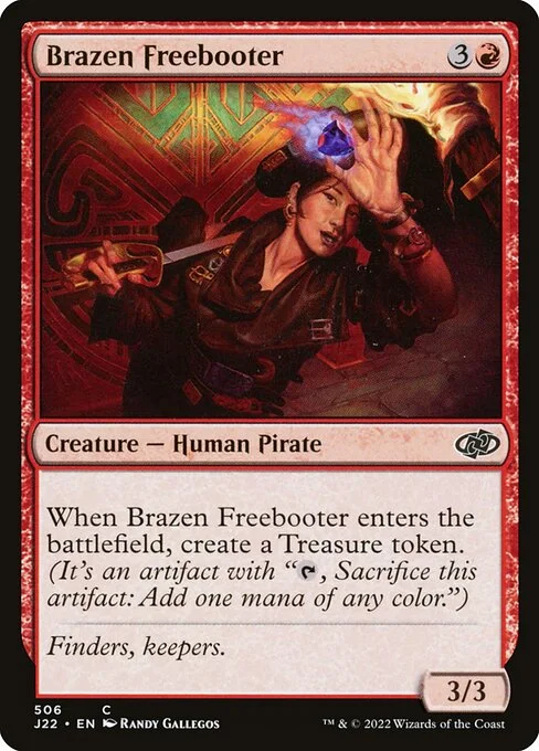 Brazen Freebooter, carta Magic di tipo Creature — Human Pirate illustrata da Randy Gallegos