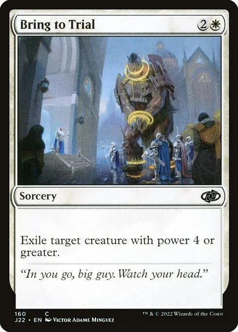 Bring to Trial, carta Magic di tipo Sorcery illustrata da Victor Adame Minguez