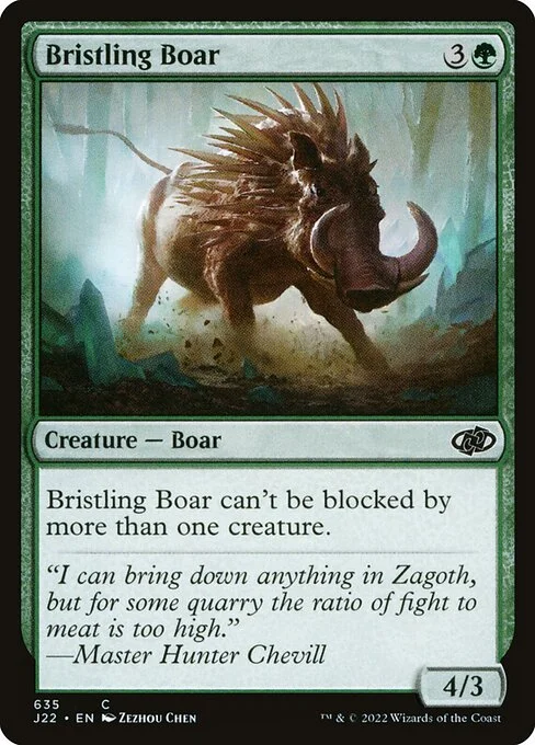Bristling Boar, carta Magic di tipo Creature — Boar illustrata da Zezhou Chen