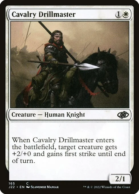 Cavalry Drillmaster, carta Magic di tipo Creature — Human Knight illustrata da Slawomir Maniak
