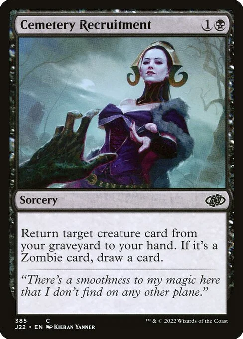 Cemetery Recruitment, carta Magic di tipo Sorcery illustrata da Kieran Yanner