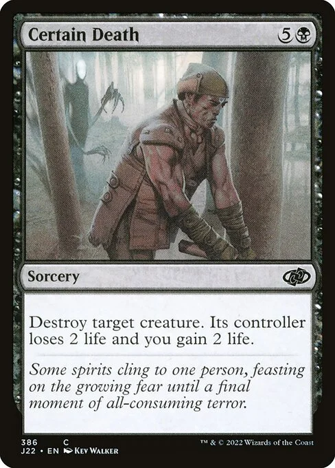 Certain Death, carta Magic di tipo Sorcery illustrata da Kev Walker