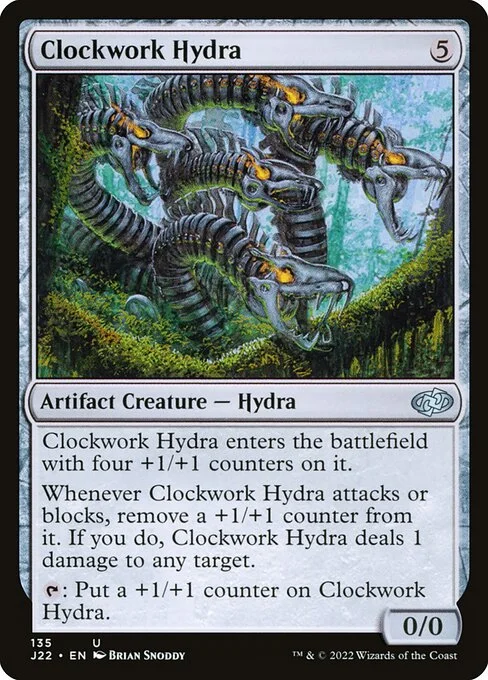 Clockwork Hydra, carta Magic di tipo Artifact Creature — Hydra illustrata da Brian Snõddy