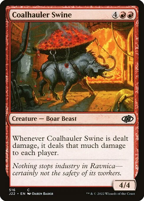 Coalhauler Swine, carta Magic di tipo Creature — Boar Beast illustrata da Daren Bader