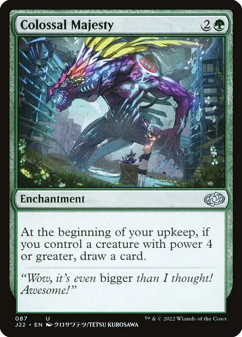 Colossal Majesty, carta Magic di tipo Enchantment illustrata da Tetsu Kurosawa
