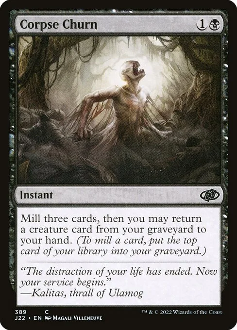 Corpse Churn, carta Magic di tipo Instant illustrata da Magali Villeneuve