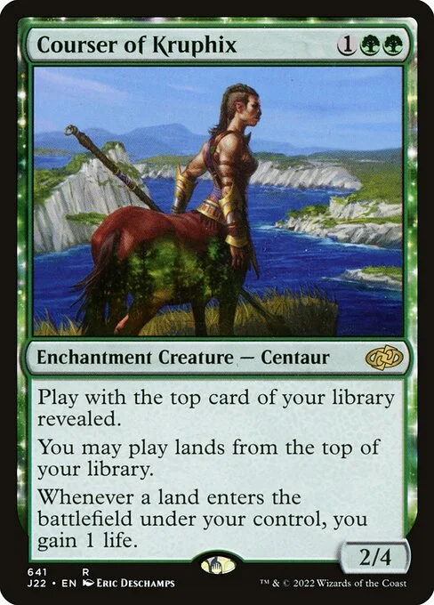 Courser of Kruphix, carta Magic di tipo Enchantment Creature — Centaur illustrata da Eric Deschamps