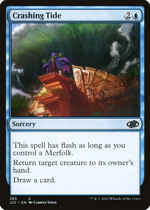 Crashing Tide, carta Magic di tipo Sorcery illustrata da Carmen Sinek