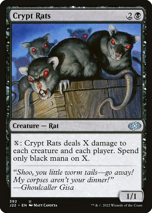 Crypt Rats, carta Magic di tipo Creature — Rat illustrata da Matt Cavotta