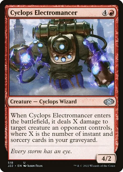 Cyclops Electromancer, carta Magic di tipo Creature — Cyclops Wizard illustrata da Jason Felix
