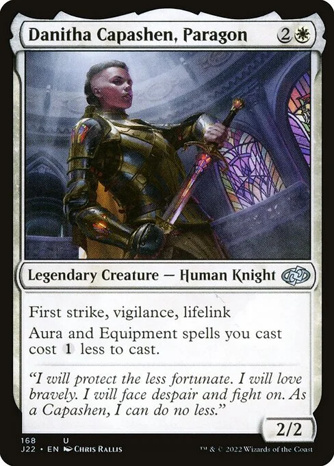 Danitha Capashen, Paragon, carta Magic di tipo Legendary Creature — Human Knight illustrata da Chris Rallis