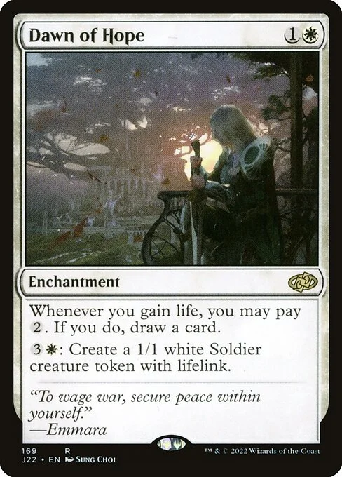 Dawn of Hope, carta Magic di tipo Enchantment illustrata da Sung Choi