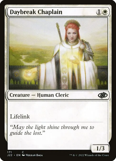 Daybreak Chaplain, carta Magic di tipo Creature — Human Cleric illustrata da Volkan Baǵa