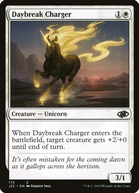 Daybreak Charger, carta Magic di tipo Creature — Unicorn illustrata da Forrest Imel