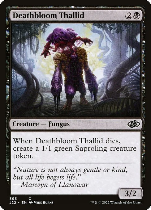 Deathbloom Thallid, carta Magic di tipo Creature — Fungus illustrata da Mike Burns