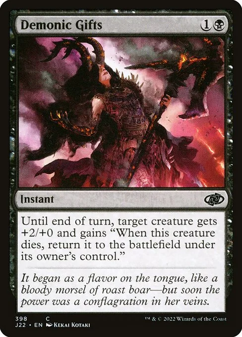 Demonic Gifts, carta Magic di tipo Instant illustrata da Kekai Kotaki