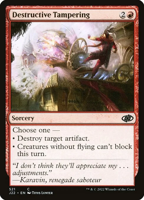 Destructive Tampering, carta Magic di tipo Sorcery illustrata da Titus Lunter