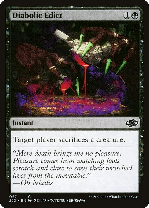 Diabolic Edict, carta Magic di tipo Instant illustrata da Tetsu Kurosawa