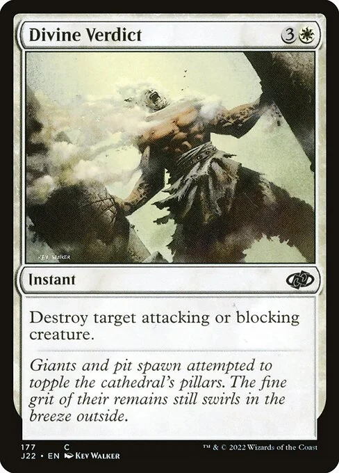 Divine Verdict, carta Magic di tipo Instant illustrata da Kev Walker