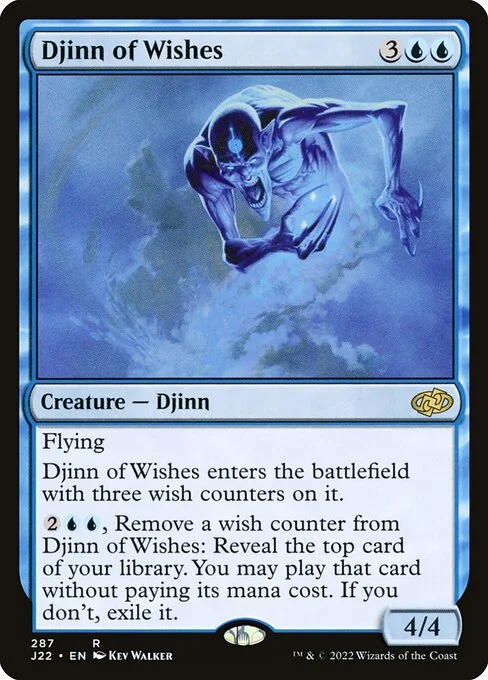 Djinn of Wishes, carta Magic di tipo Creature — Djinn illustrata da Kev Walker