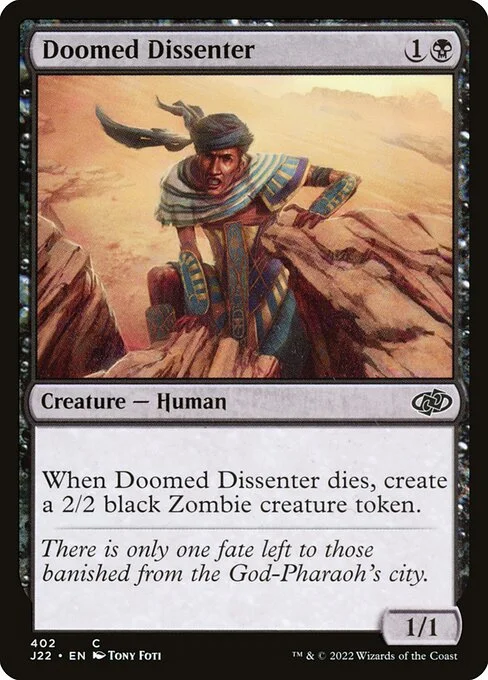 Doomed Dissenter, carta Magic di tipo Creature — Human illustrata da Tony Foti