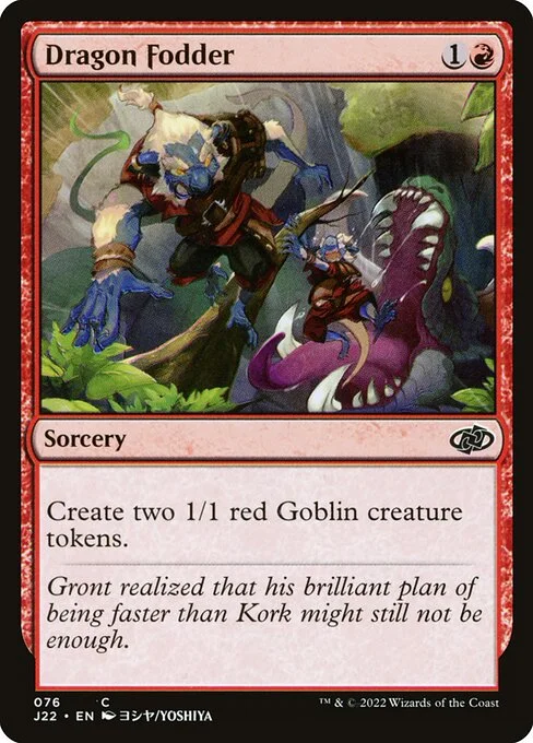 Dragon Fodder, carta Magic di tipo Sorcery illustrata da Yoshiya