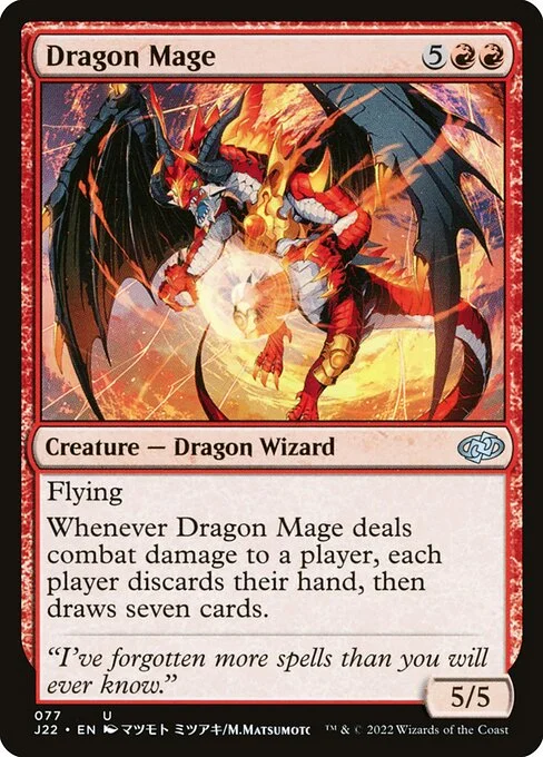 Dragon Mage, carta Magic di tipo Creature — Dragon Wizard illustrata da M.Matsumoto