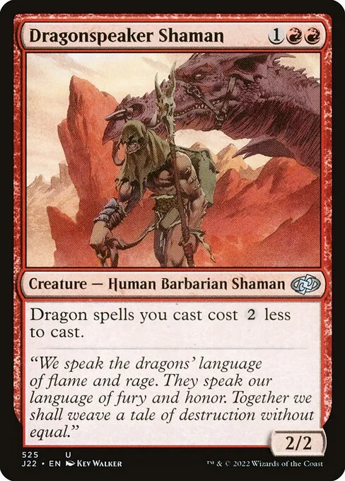 Dragonspeaker Shaman, carta Magic di tipo Creature — Human Barbarian Shaman illustrata da Kev Walker