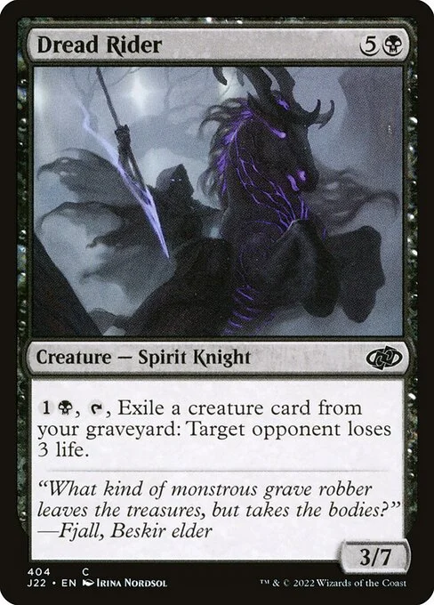 Dread Rider, carta Magic di tipo Creature — Spirit Knight illustrata da Irina Nordsol
