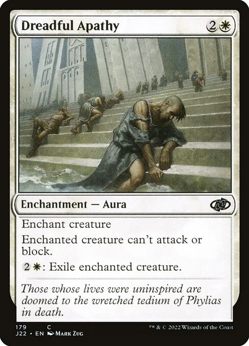 Dreadful Apathy, carta Magic di tipo Enchantment — Aura illustrata da Mark Zug