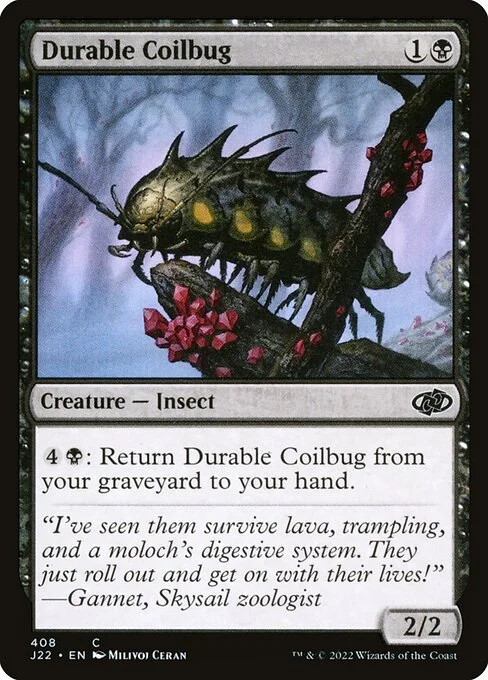 Durable Coilbug, carta Magic di tipo Creature — Insect illustrata da Milivoj Ćeran