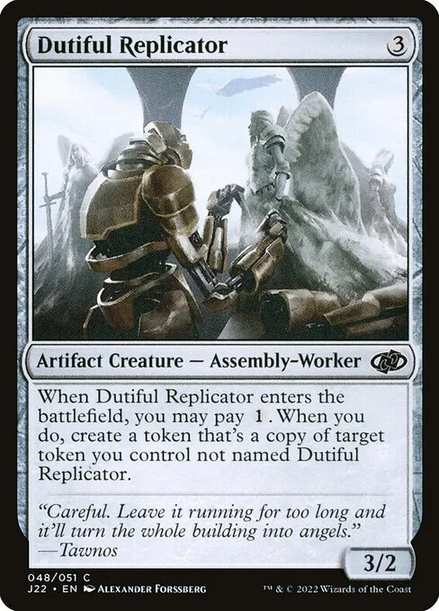 Dutiful Replicator, carta Magic di tipo Artifact Creature — Assembly-Worker illustrata da Alexander Forssberg