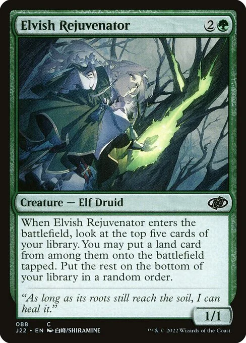 Elvish Rejuvenator, carta Magic di tipo Creature — Elf Druid illustrata da Shiramine