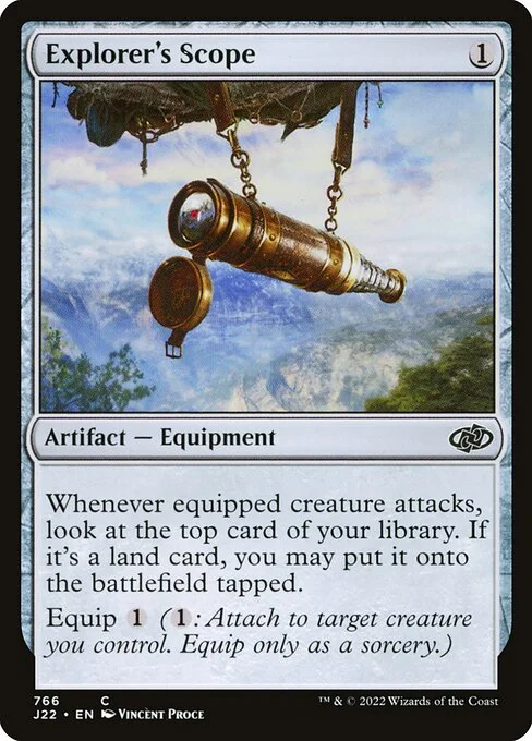 Explorer's Scope, carta Magic di tipo Artifact — Equipment illustrata da Vincent Proce