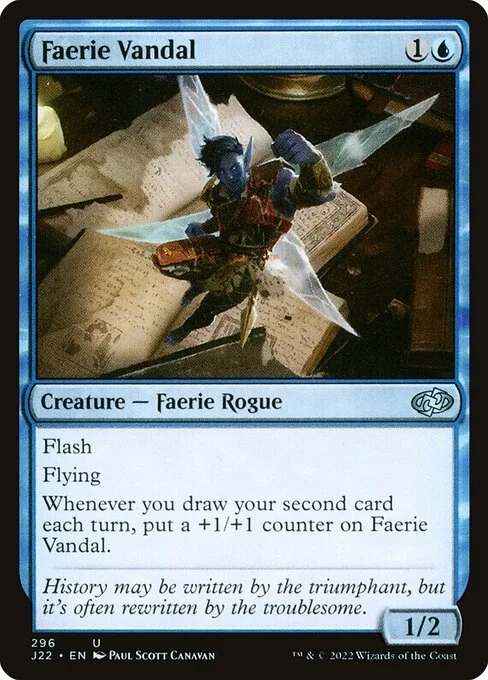 Faerie Vandal, carta Magic di tipo Creature — Faerie Rogue illustrata da Paul Scott Canavan
