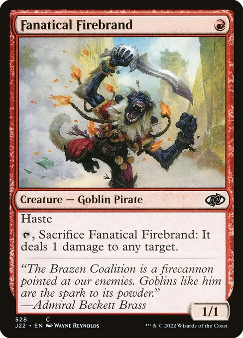 Fanatical Firebrand, carta Magic di tipo Creature — Goblin Pirate illustrata da Wayne Reynolds