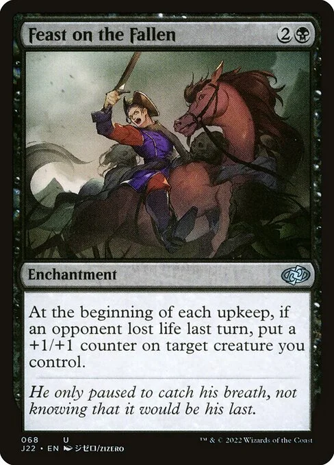 Feast on the Fallen, carta Magic di tipo Enchantment illustrata da zizero