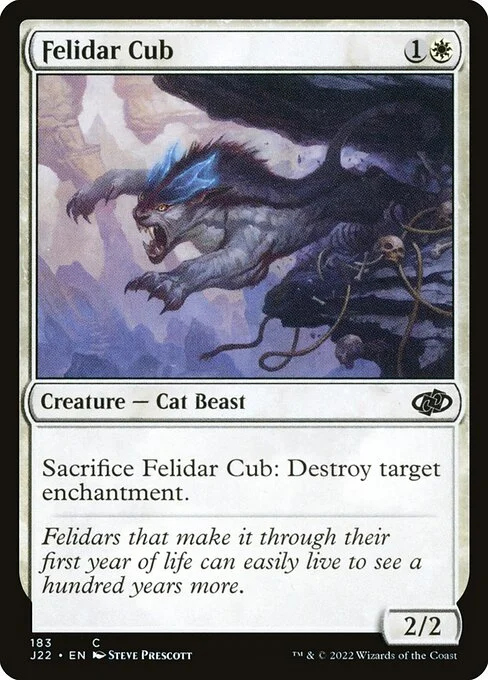 Felidar Cub, carta Magic di tipo Creature — Cat Beast illustrata da Steve Prescott