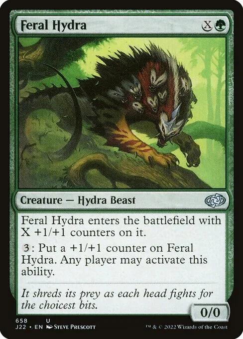 Feral Hydra, carta Magic di tipo Creature — Hydra Beast illustrata da Steve Prescott