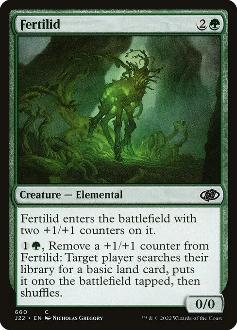 Fertilid, carta Magic di tipo Creature — Elemental illustrata da Nicholas Gregory