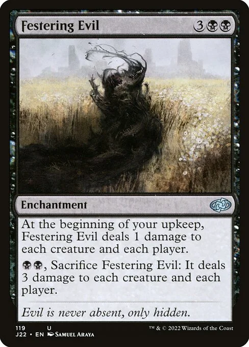 Festering Evil, carta Magic di tipo Enchantment illustrata da Samuel Araya