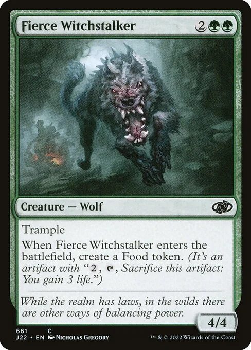 Fierce Witchstalker, carta Magic di tipo Creature — Wolf illustrata da Nicholas Gregory