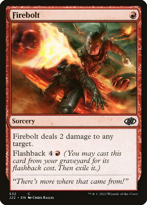 Firebolt, carta Magic di tipo Sorcery illustrata da Chris Rallis