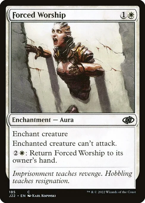 Forced Worship, carta Magic di tipo Enchantment — Aura illustrata da Karl Kopinski