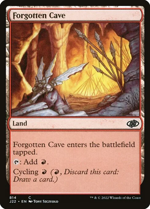 Forgotten Cave, carta Magic di tipo Land illustrata da Tony Szczudlo