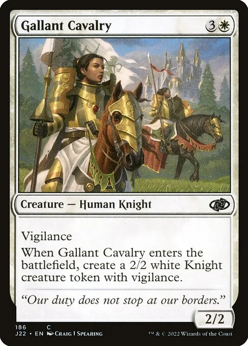 Gallant Cavalry, carta Magic di tipo Creature — Human Knight illustrata da Craig J Spearing